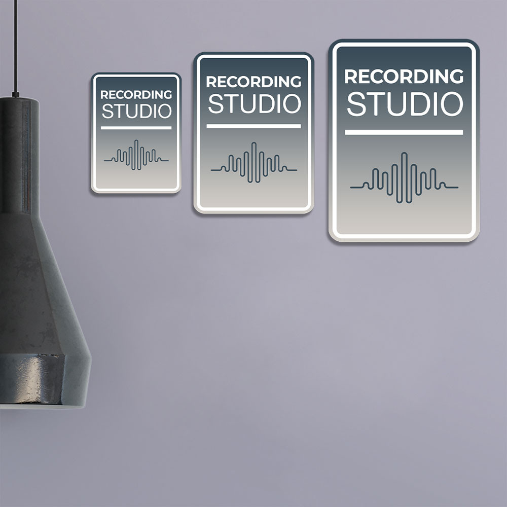 Portrait Round Plus Recording Studio Wall or Door Sign | Music Decor
