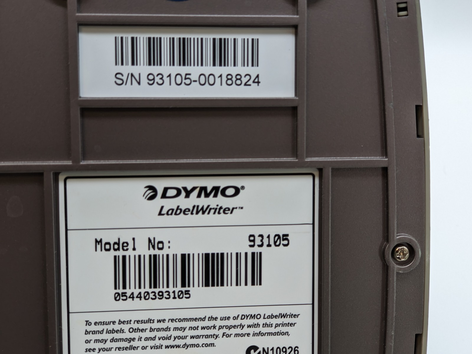 Dymo LabelWriter Duo USB Label Printer 93105 NO AC adapter &USB Cable FREE S/H