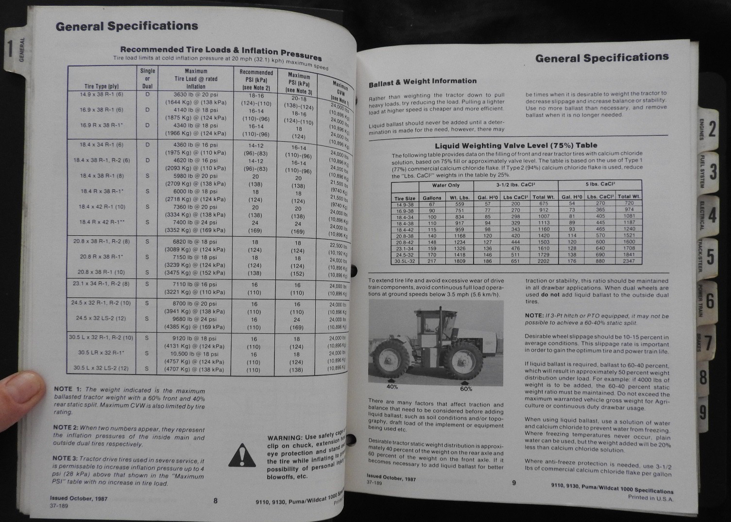 Case IH 9110 9130 STEIGER TRACTOR 1000 Panther Puma Wildcat Service Manual 1987