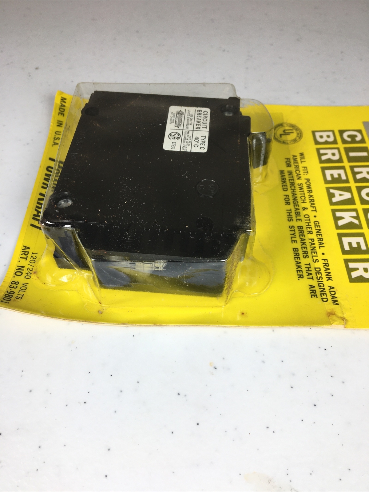 Wards Powr-Kraft 15 Amp (2) 1 Pole 120/240 Volt Circuit Breaker 83-9801 Vintage