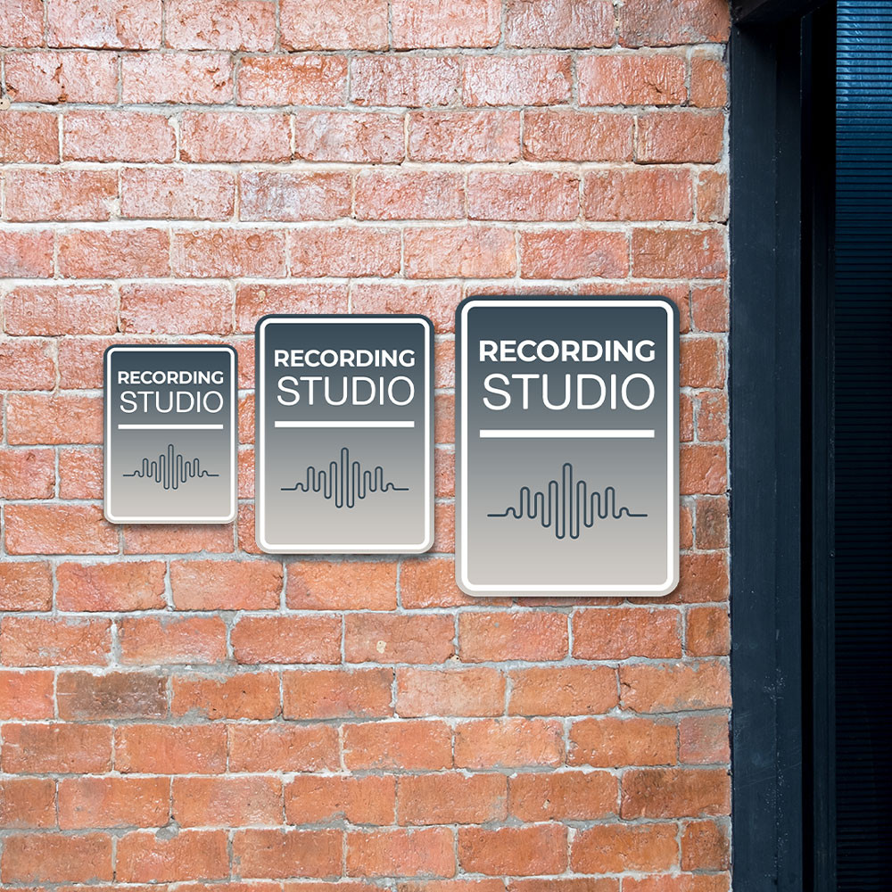 Portrait Round Plus Recording Studio Wall or Door Sign | Music Decor