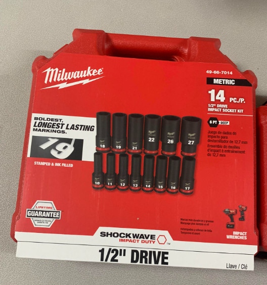 Milwaukee 49-66-7014 «14 PCS» SHOCKWAVE 1/2″ Impact Duty Metric Deep Socket Set