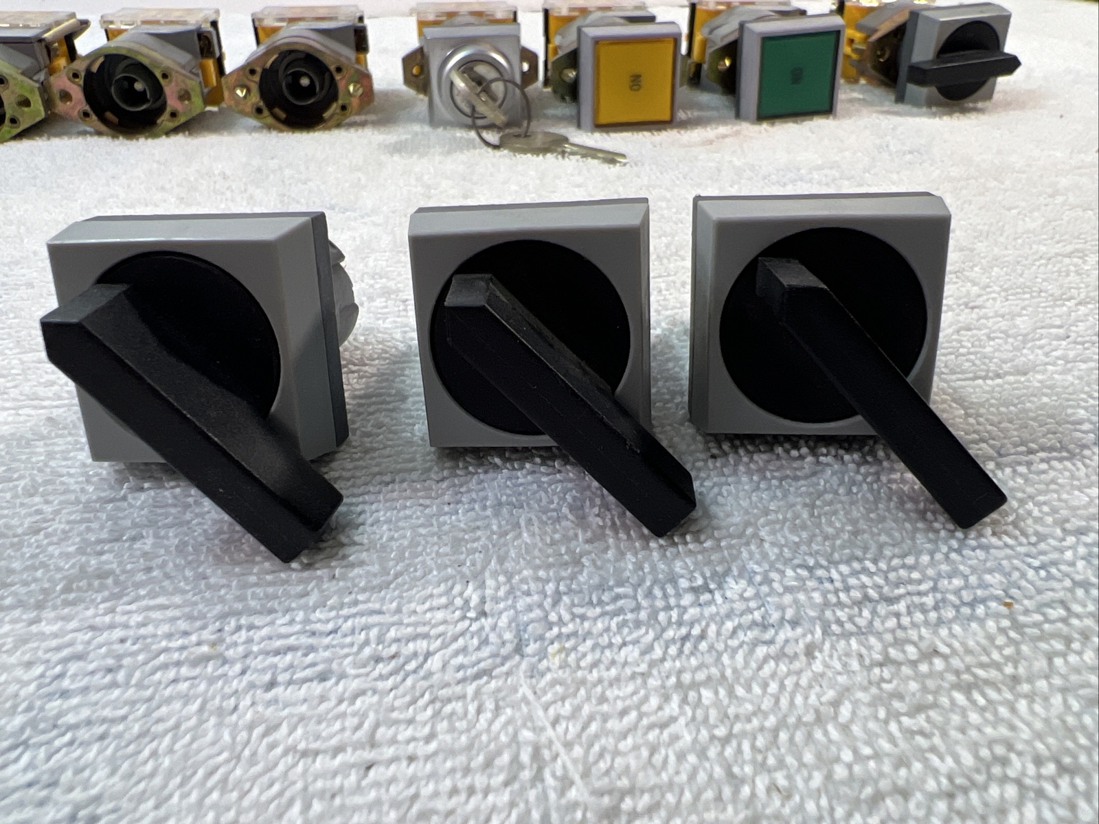 Mixed Lot EAO series 704 luminated Pushbuttons, Contact Blocks