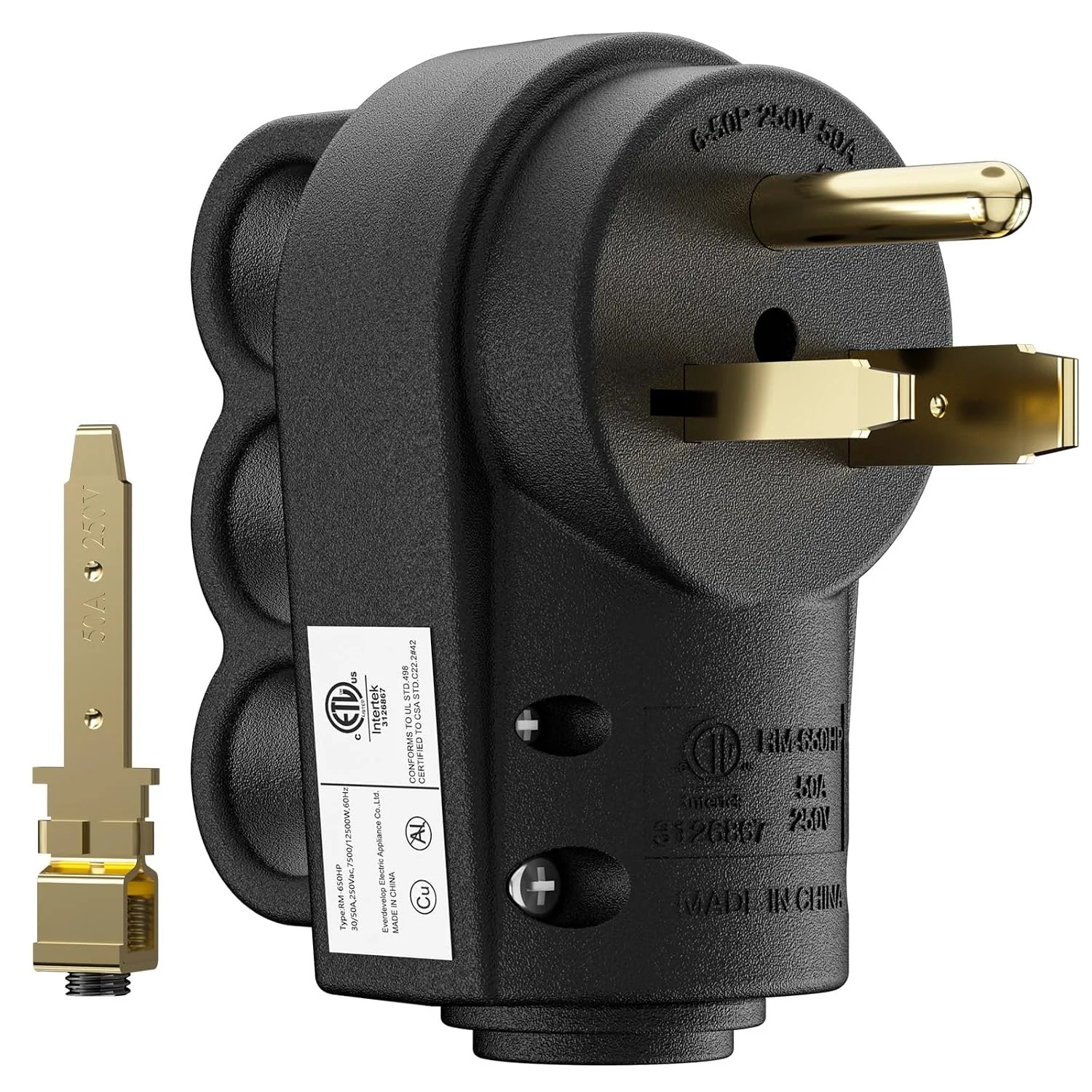 1 Pack 2-in-1 NEMA 6-50P/6-30P Welder Plug, 30A/50A 250V 3-Prong Male Replacemen