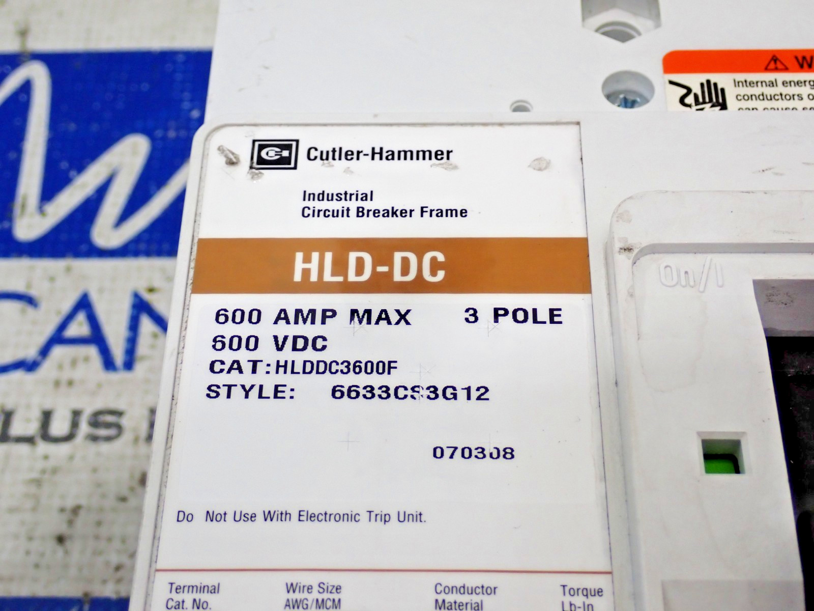 Cutler Hammer HLDDC3400 HLDDC3600F w/ LT3400T 400A Trip 600VDC Rated 3P -Tested