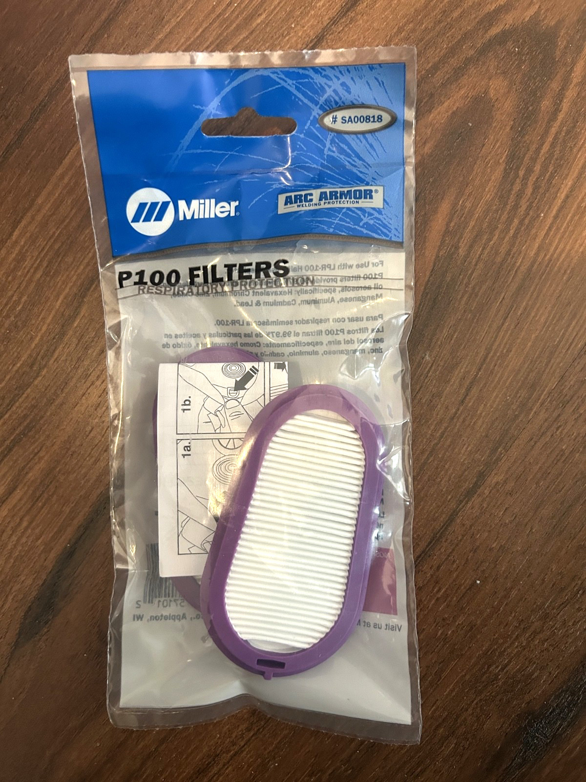 Miller SA00818 Replacement Cartridge P100 Filter 2 Pack Expired 12-2024