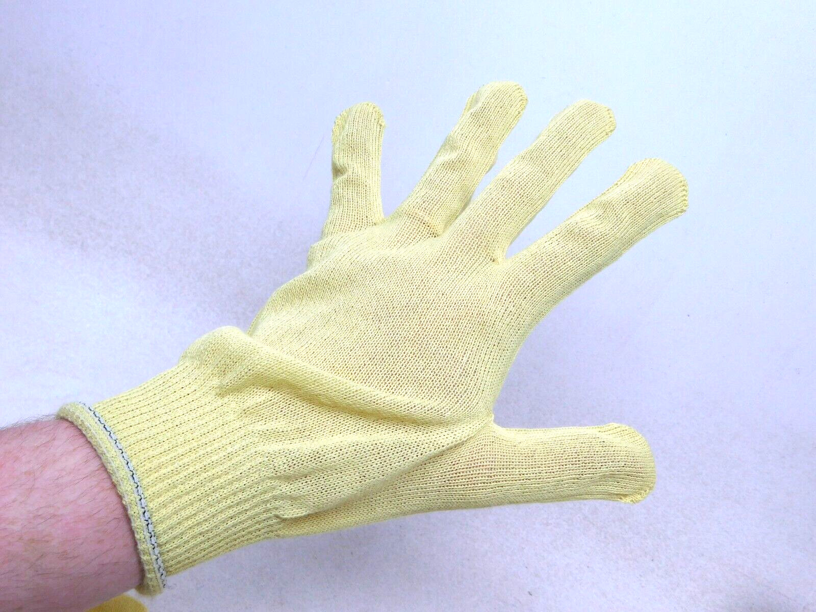 12 PAIR-1 DOZEN YELLOW STRING KNIT POLY COTTON WORK GLOVES PAIRS LARGE L-XL (HR)