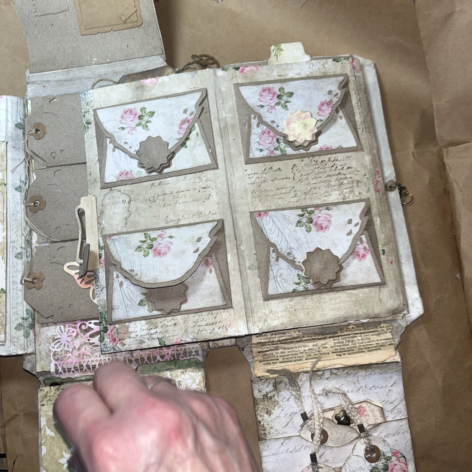Handmade Junk Journal Folio Loaded with Flaps and Flips Working Lock And Keys