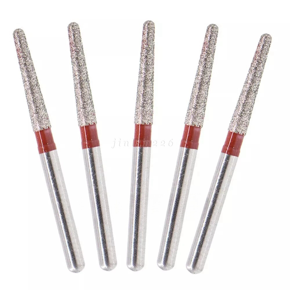 Wholesale FG Dental Diamond Burs Taper Round End Red Fine Grit TR-26F 100 PCS