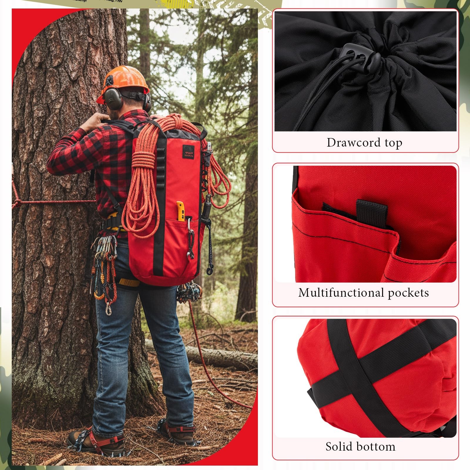 Arborist Rope Storage Bag 30l Tree Rock Climbing Rope Arborist Equipment Bucket