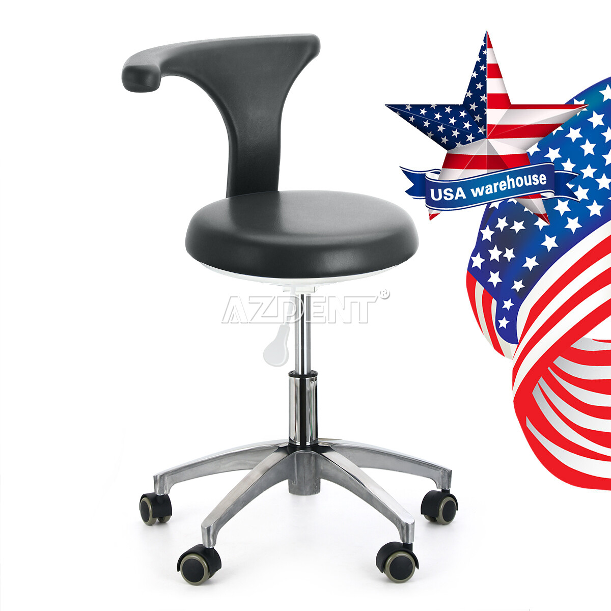 Taburete de Asistente Dental Taburete de Dentista Silla Ajustable de Cuero PU