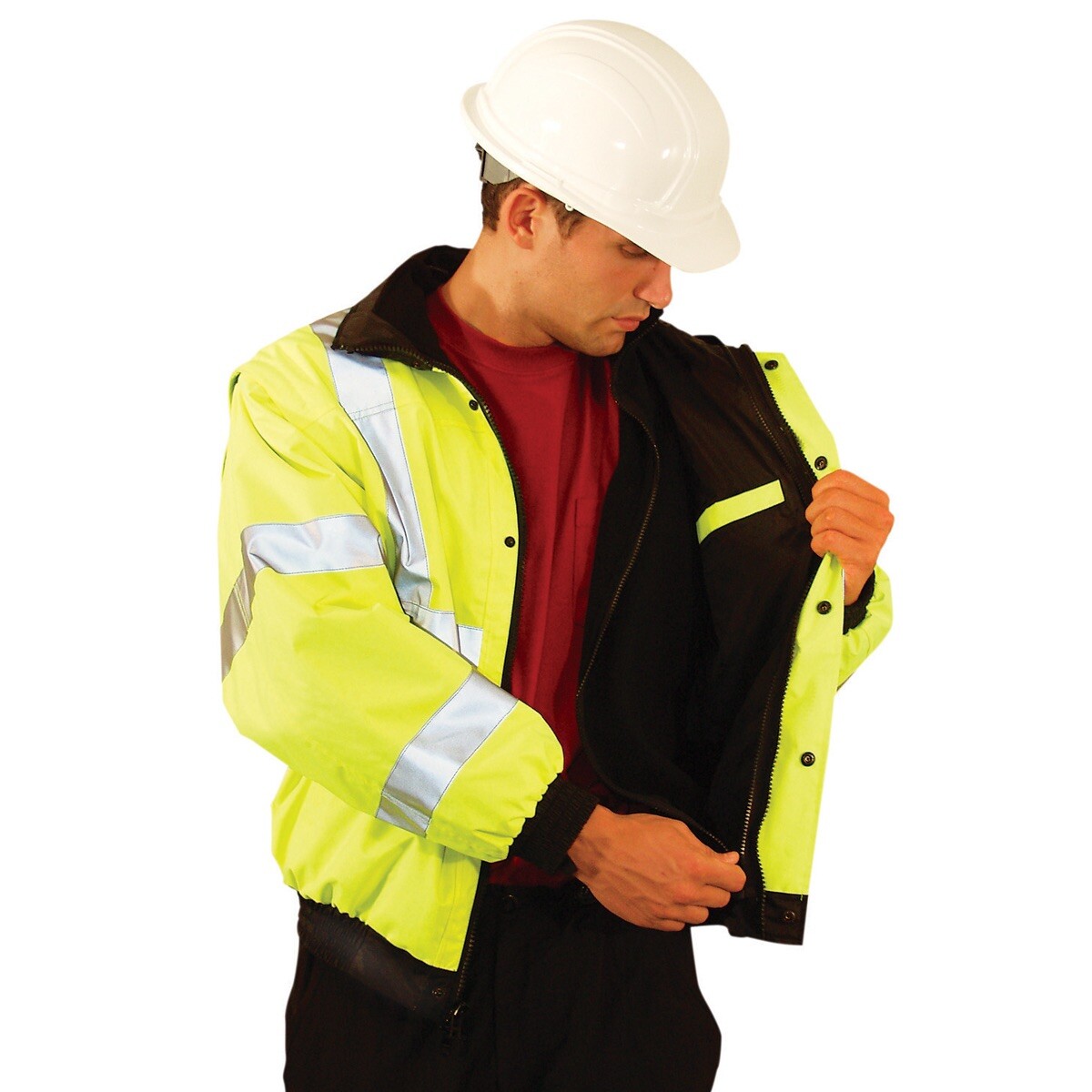 OccuNomix LUX-TJBJ Type R Class 3 Premium 4-In-1 Bomber Safety Jacket Small