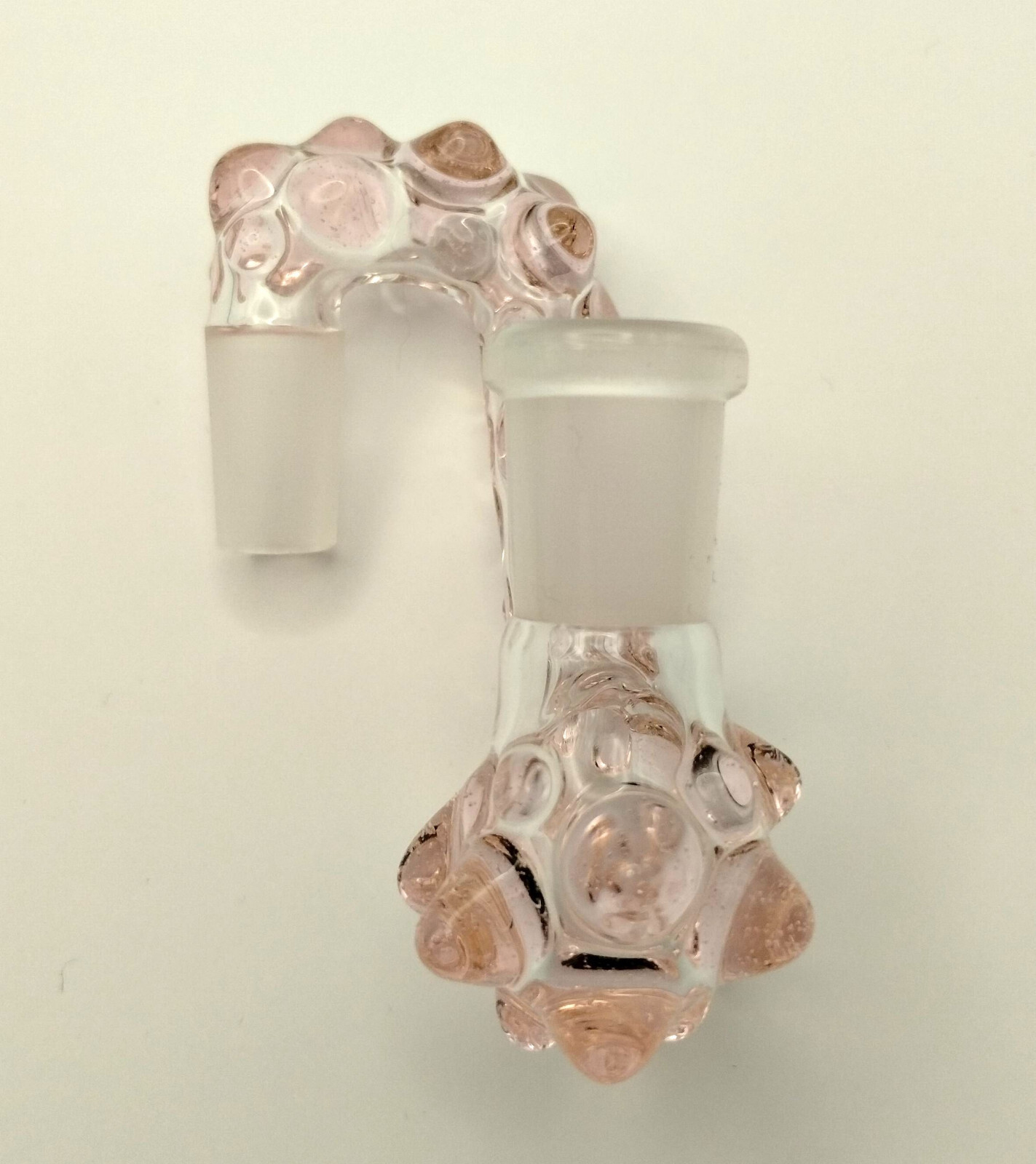 14mm Peach Pink Glass Drop Down Attachment Adapter