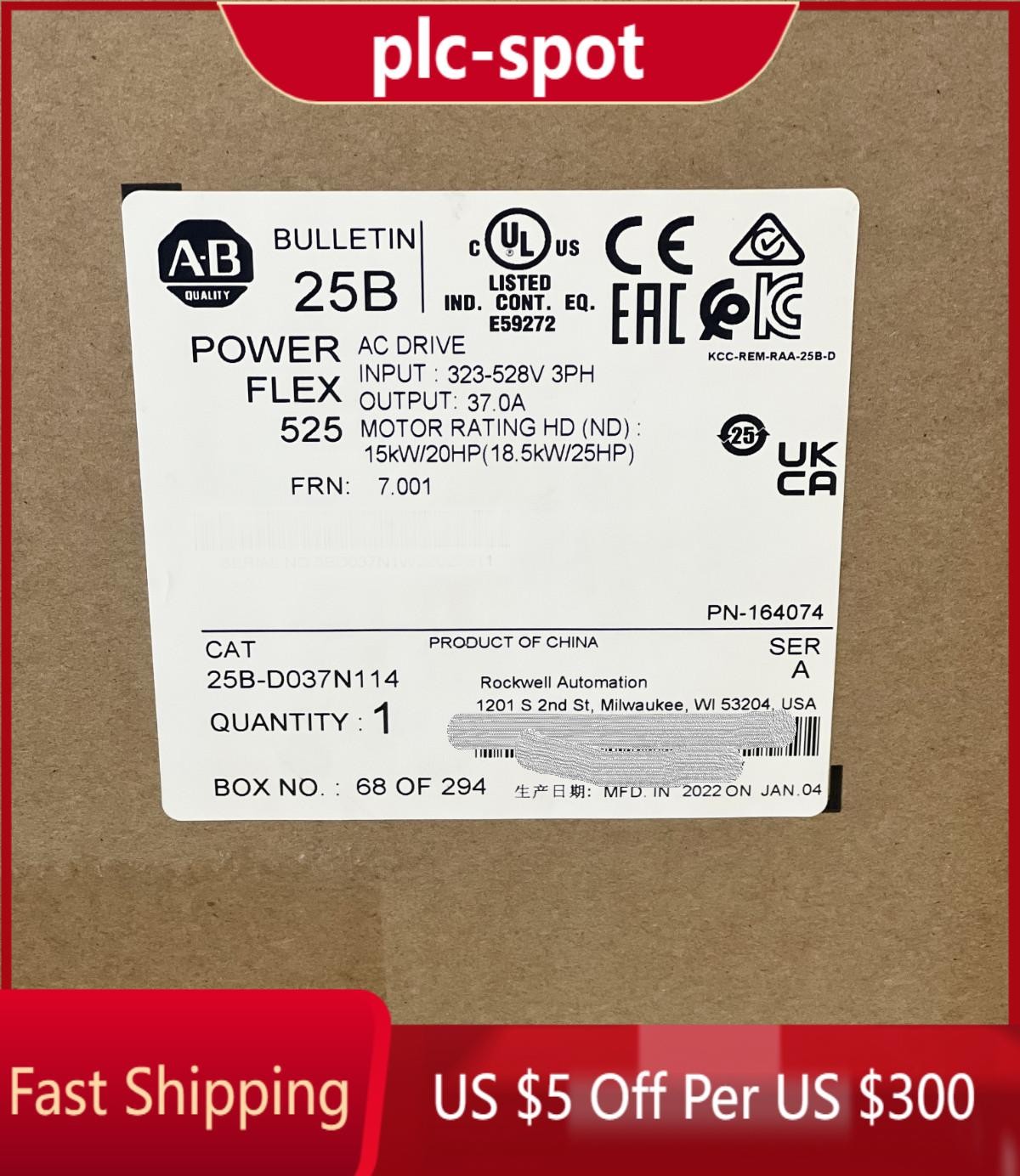 25B-D037N114 Allen Bradley “Factory Sealed-2022” Catalog 25B-D037N114 Ser A