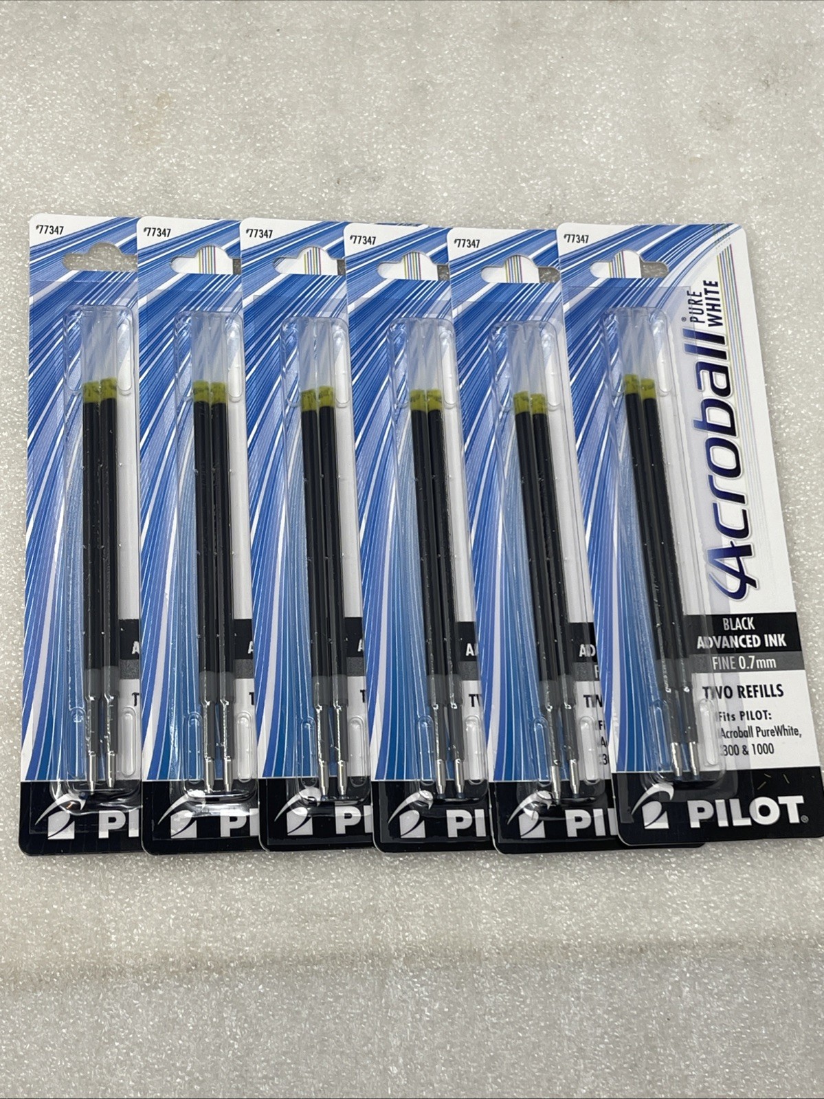 Pilot Acroball 77347 Fine Tip Refills Ink, 0.7mm Fine Point – Black, Lot Of 12
