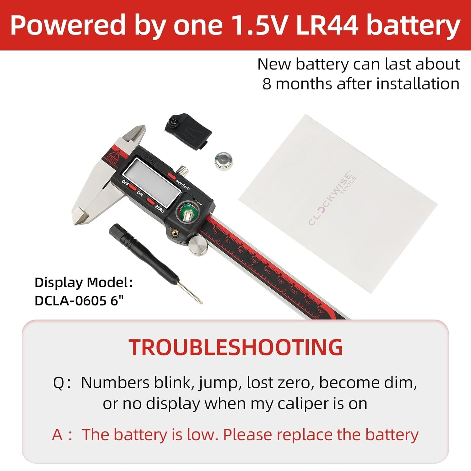 Extra-Large LCD Digital Caliper with Fraction Conversion – Sturdy & Accurate