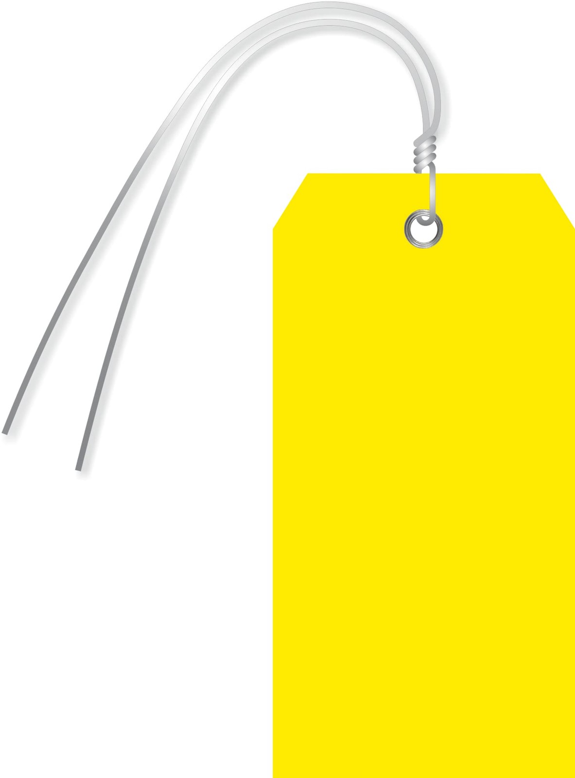 Pack of 100 Yellow Plastic Tags with Wires 4.75 x 2.375 inch Metal Eyelet 10 …