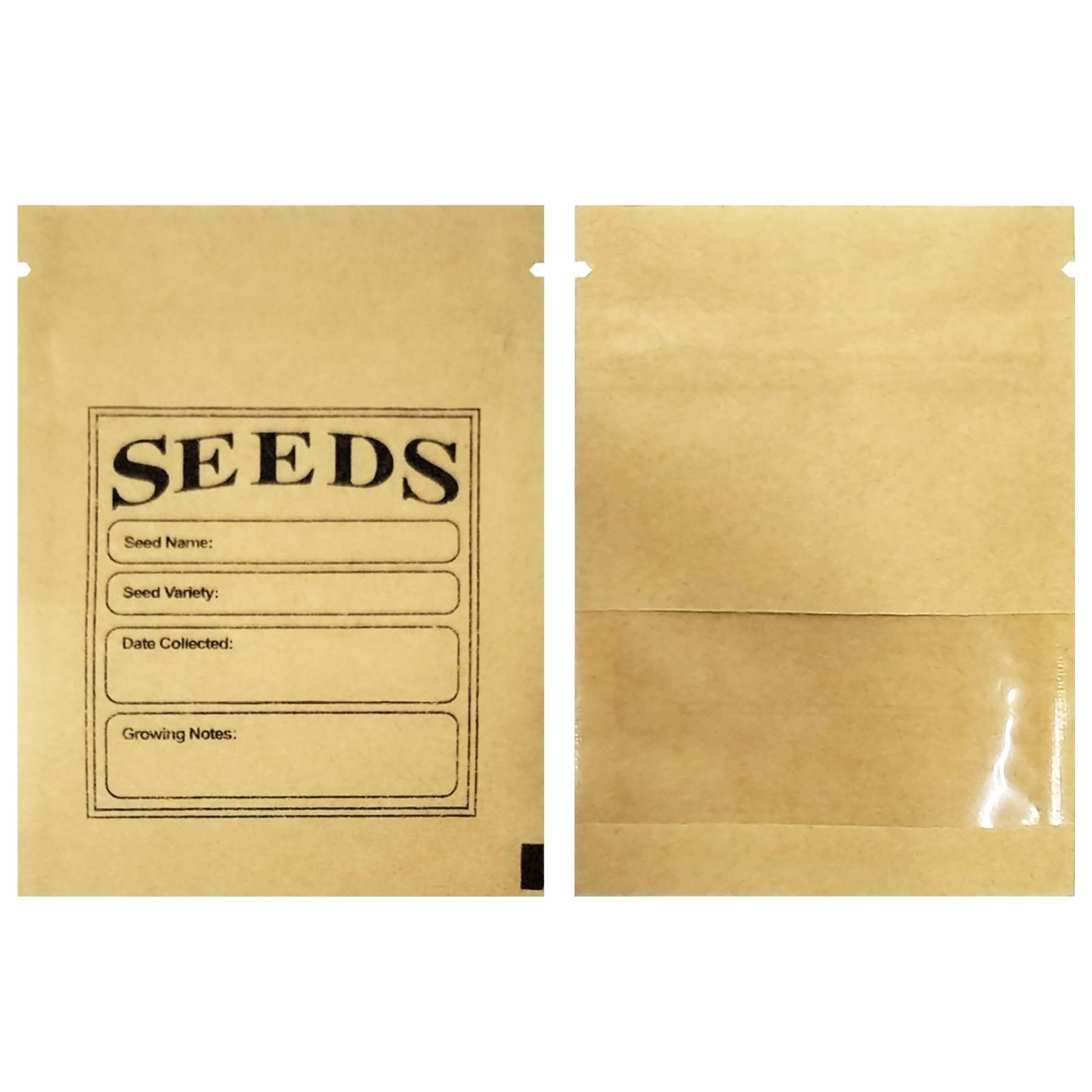MITOB 500 Pack Clear Window Small Resealable Seeds Packets Coin Envelopes