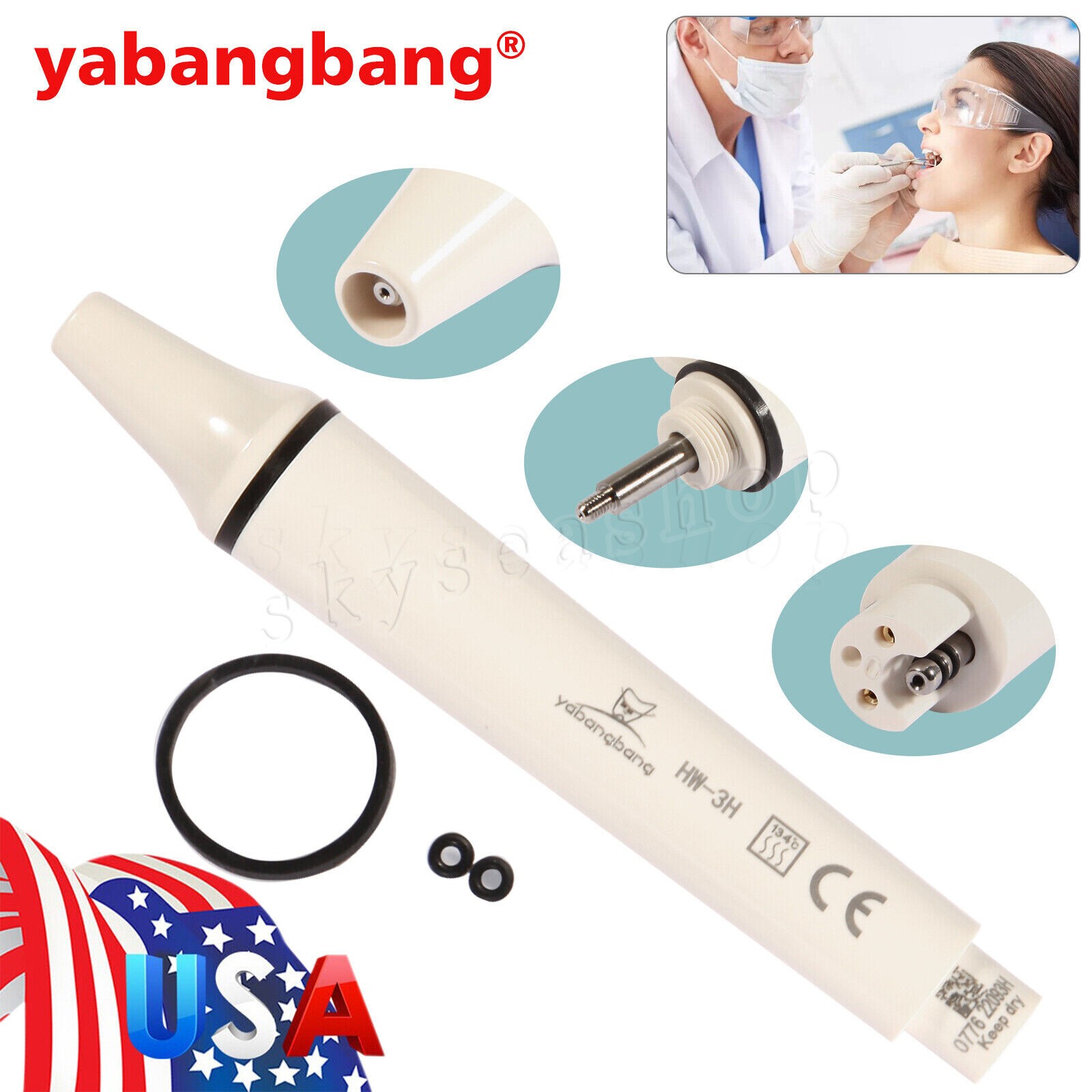 Dental Ultrasonic Piezo Scaler Handpiece Fit For SKYSEA/EMS/SKYSEA