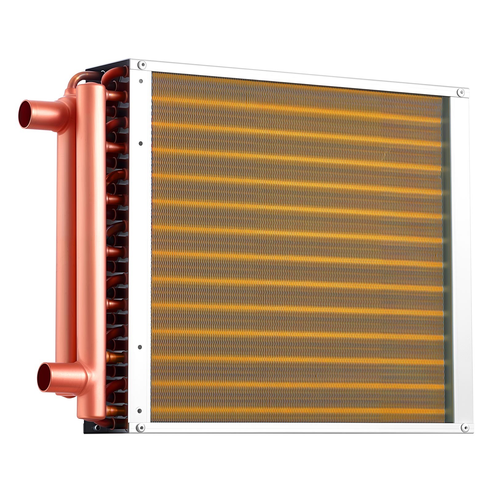 Uimoso 14 x 14 in Water to Air Heat Exchanger HVAC Coil, 65K BTU Capacity