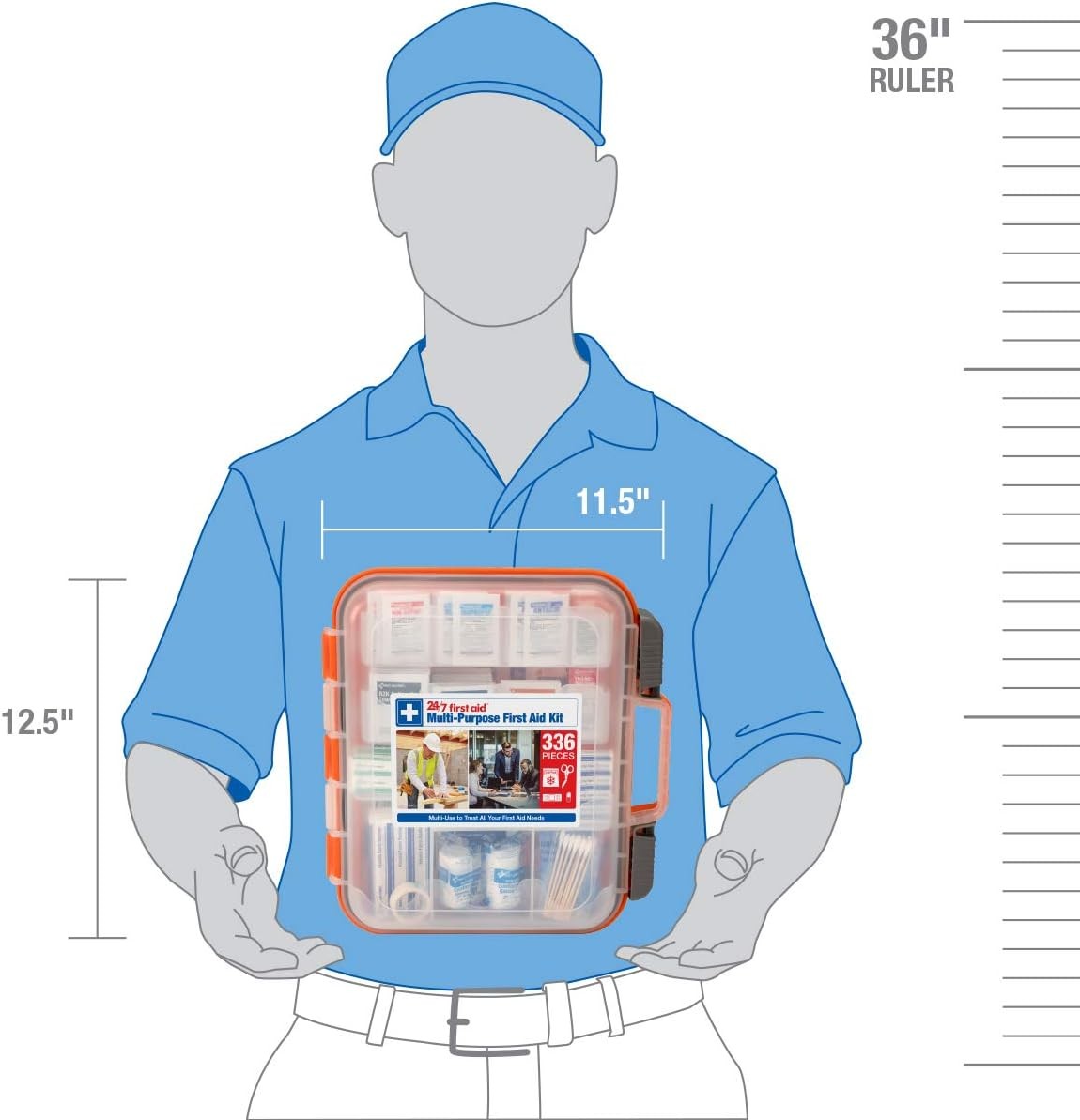 OSHA Compliant 336-Pc First Aid Kit for 100 People, Home/Office/Car