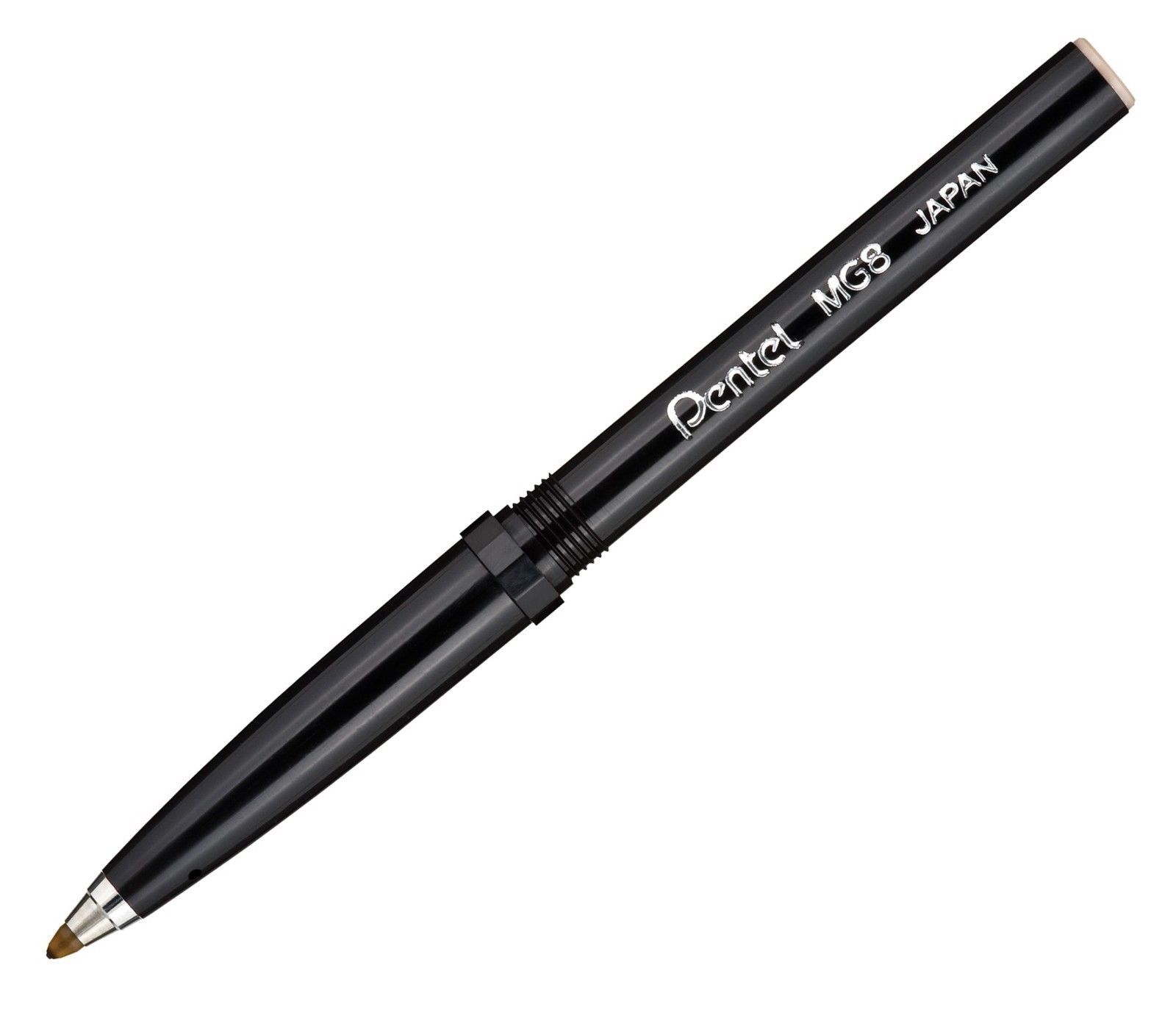 MG8-A Pentel Slim Rolling Writer Refill Cartridge, Black Ink, Box of 12