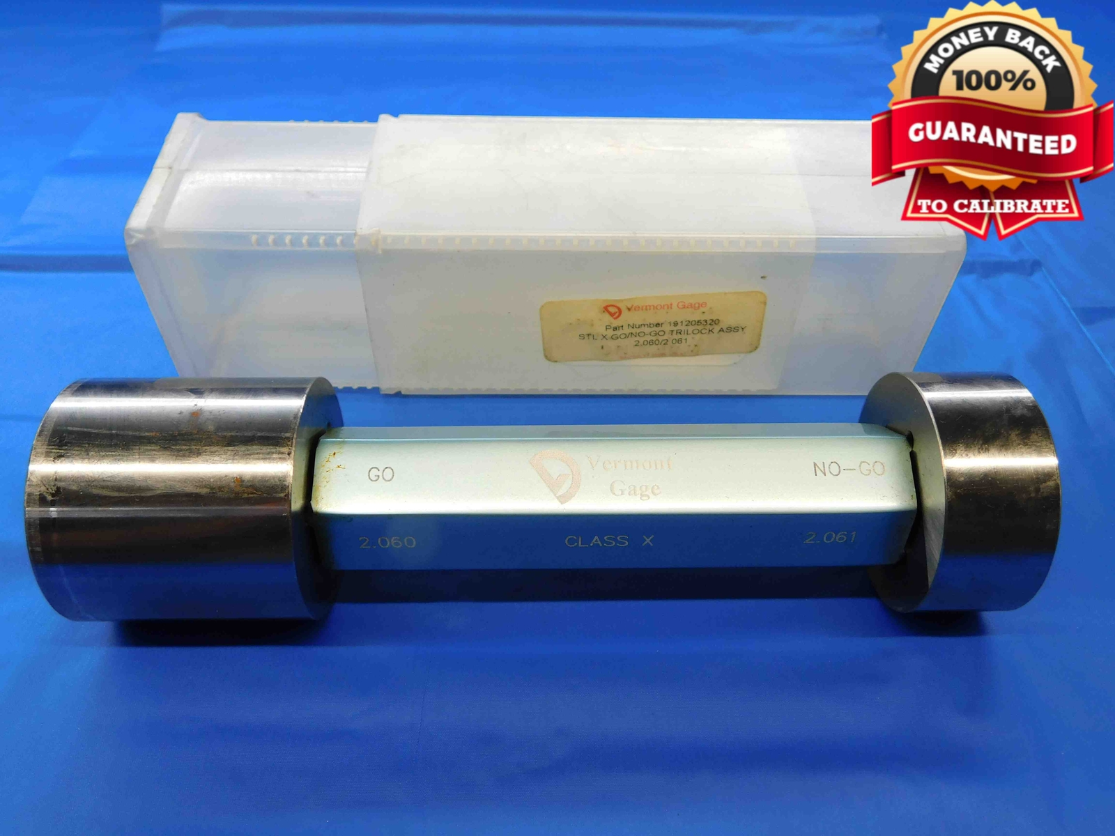 2.0600 & 2.0610 CL X PIN PLUG GAGE GO NO GO 2.0625 2 1/16 52.324 2.060 2.061
