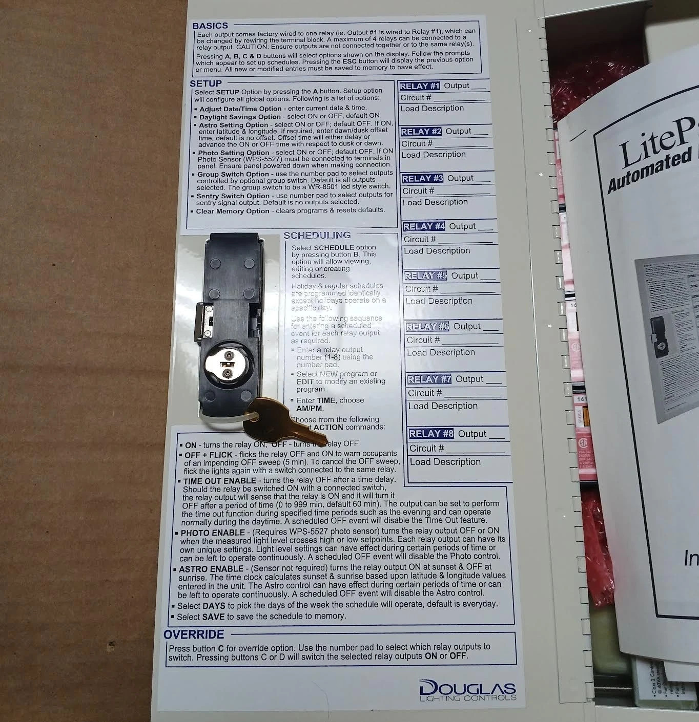 Douglas Lighting Controls LitePak Control Panel WPAK-33524