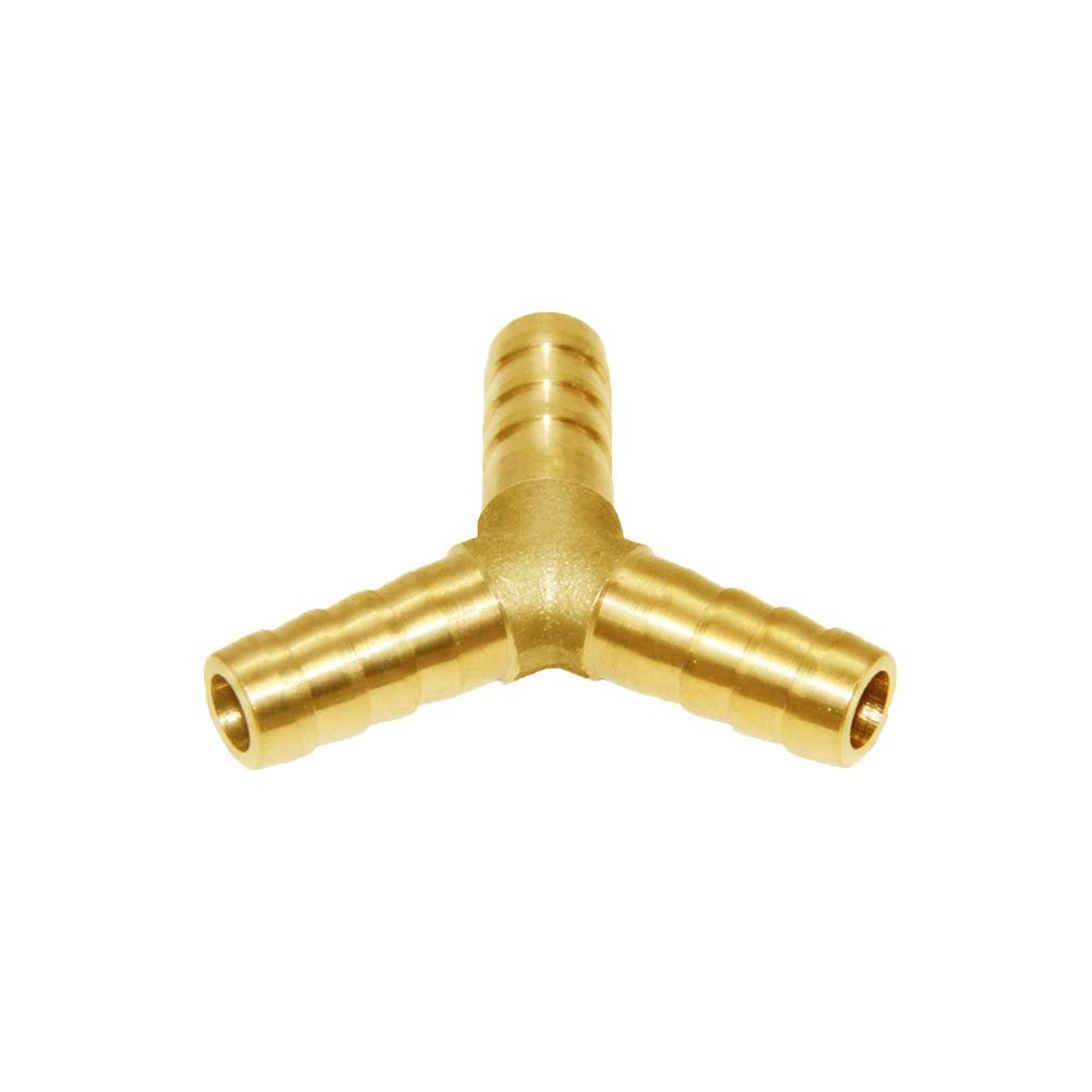 Joywayus 3/8 Hose Barb Y Shaped 3 Way Union Fitting Brass for Water Fuel Air