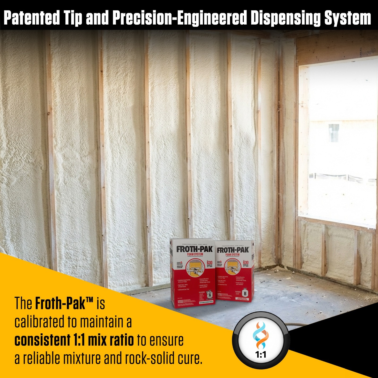 Froth-Pak 630 Spray Foam Insulation Kit, Class A Fire-Rated