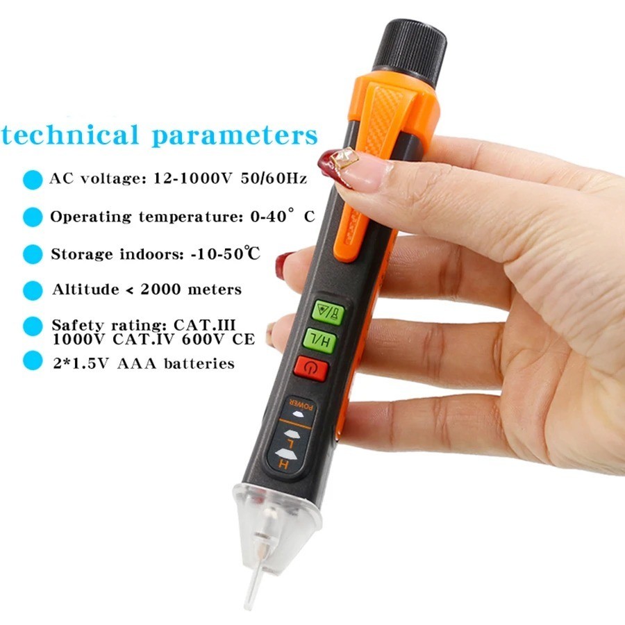 Non-Contact Voltage Tester Pen AC 12-1000V Live Wire Detector Breakpoint Finder