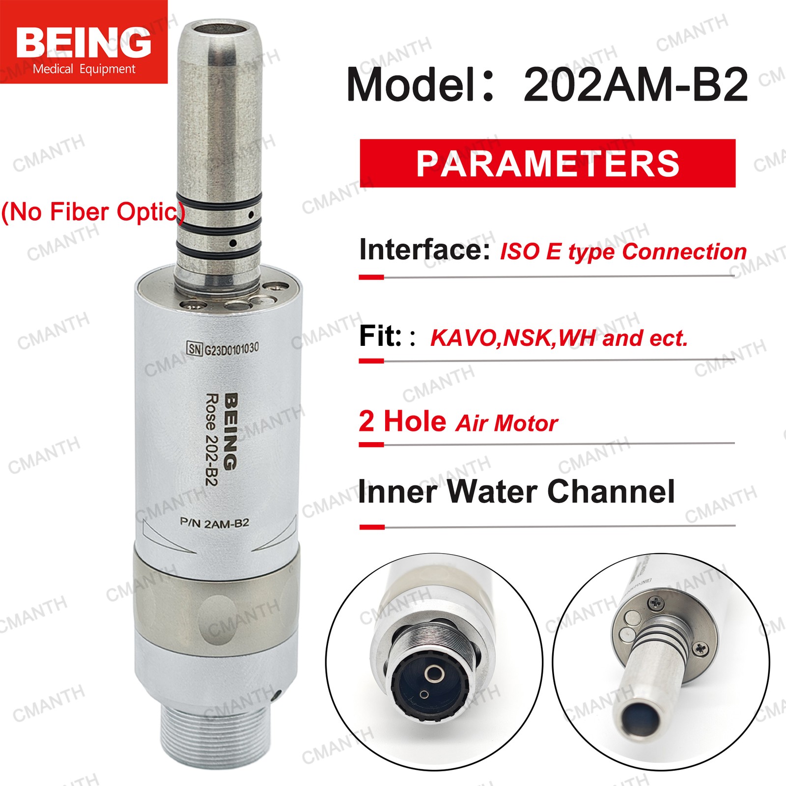 BEING Dental Low Speed Air Motor Fiber Optic Handpiece 2/4/6Hole E type KAVO NSK