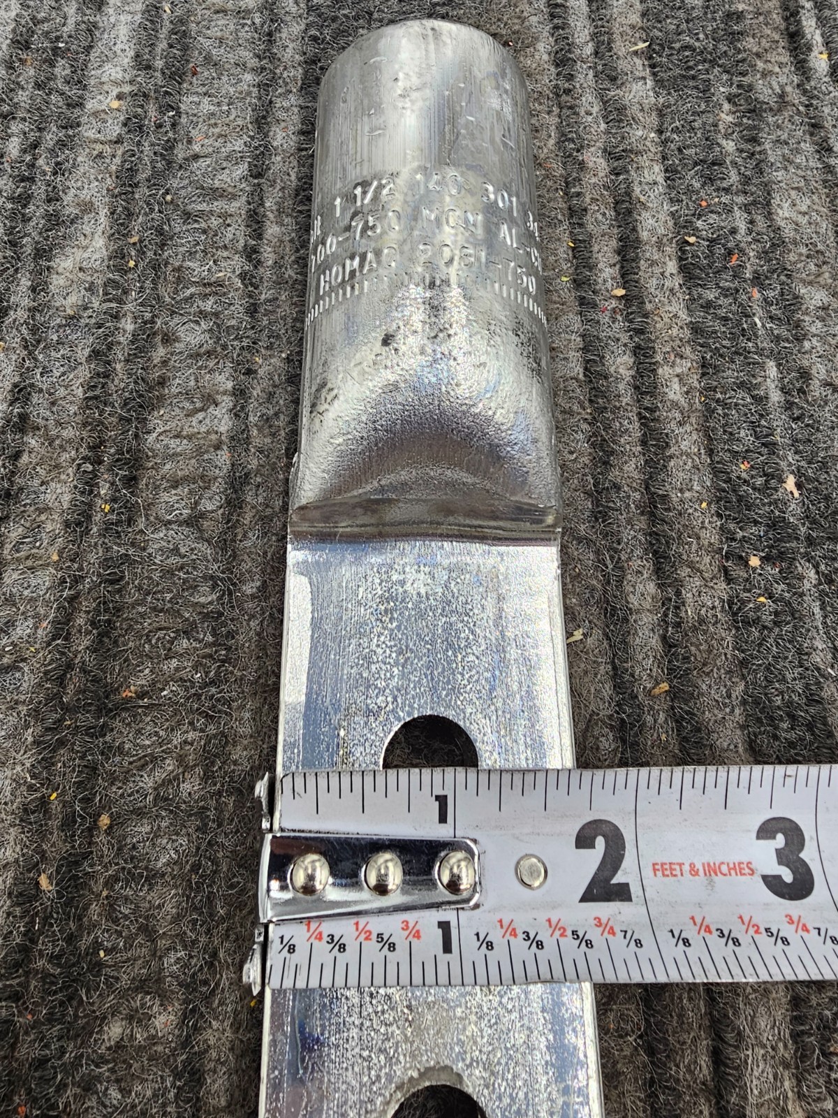 Homac 2081-750 Aluminum Compression Lug 750kcmil 2-Hole NEMA Pad AL-CU