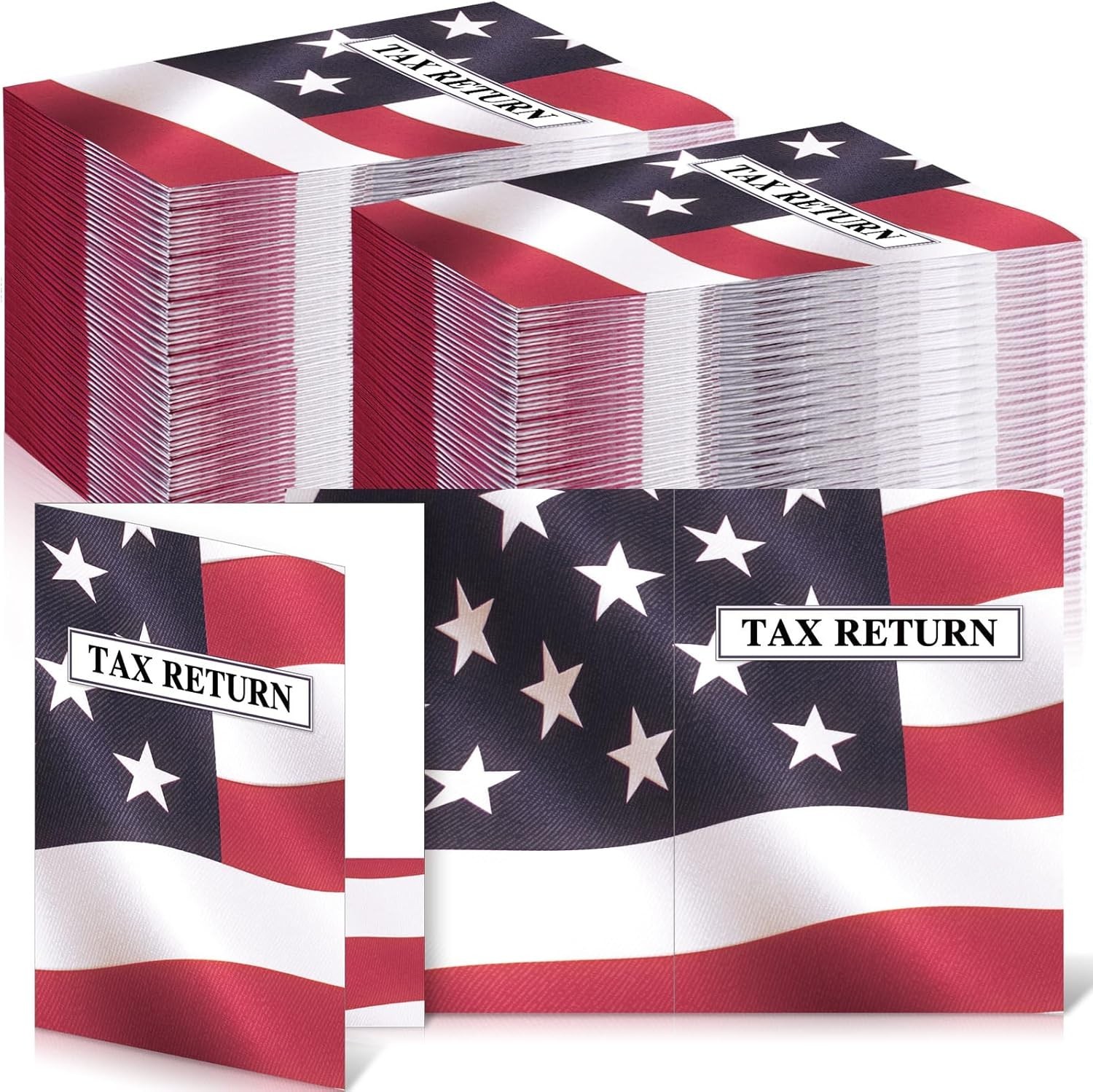 50 Pcs Income Tax Return Folders 9 x 12 Inch Red White and Blue Tax Envelopes…