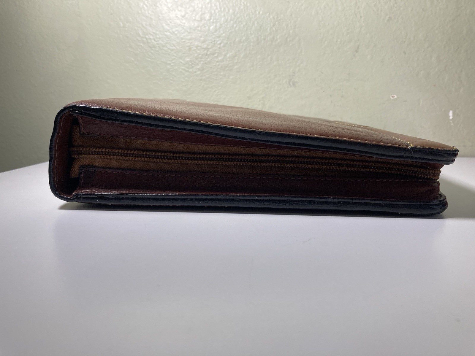 Vtg Franklin Quest Classic Zip Planner 7 R Binder Genuine 1/2 Deer Skin Leather