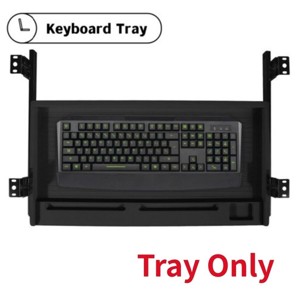 Under Desk Keyboard Tray Smooth Slide Out Space Saver Shelf w/ Pen Holder Office