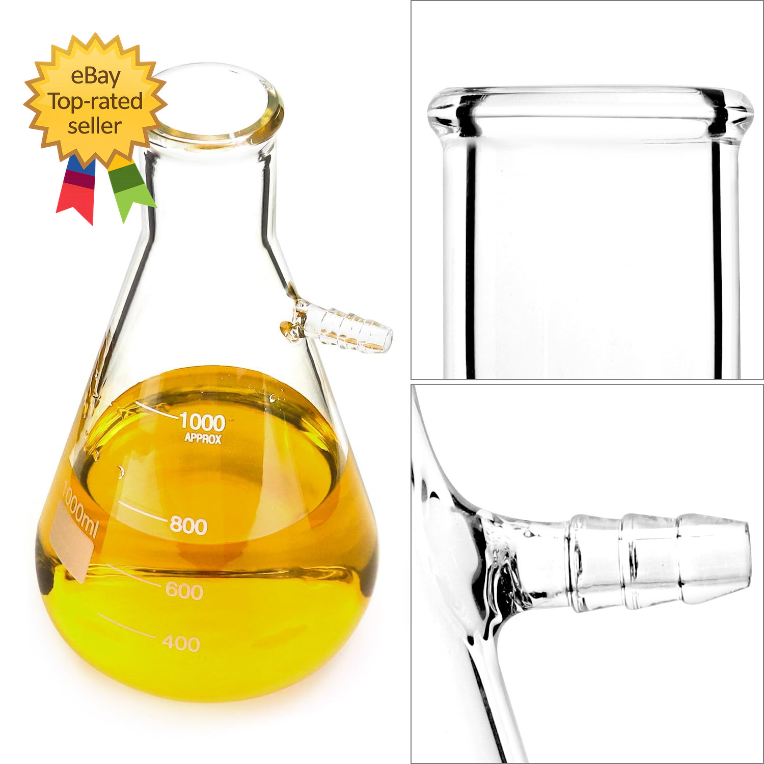 1000ML Buchner Funnel Kit Filter Flask Set 1L Vacuum Flask 80Mm Funnel