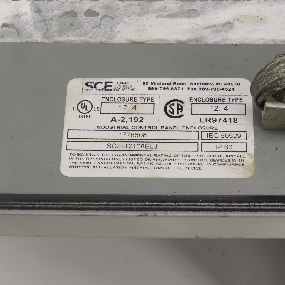 Saginaw Control SCE-12108BELJ 12″ x 10″ x 8″ Electrical Enclosure W/Backplate