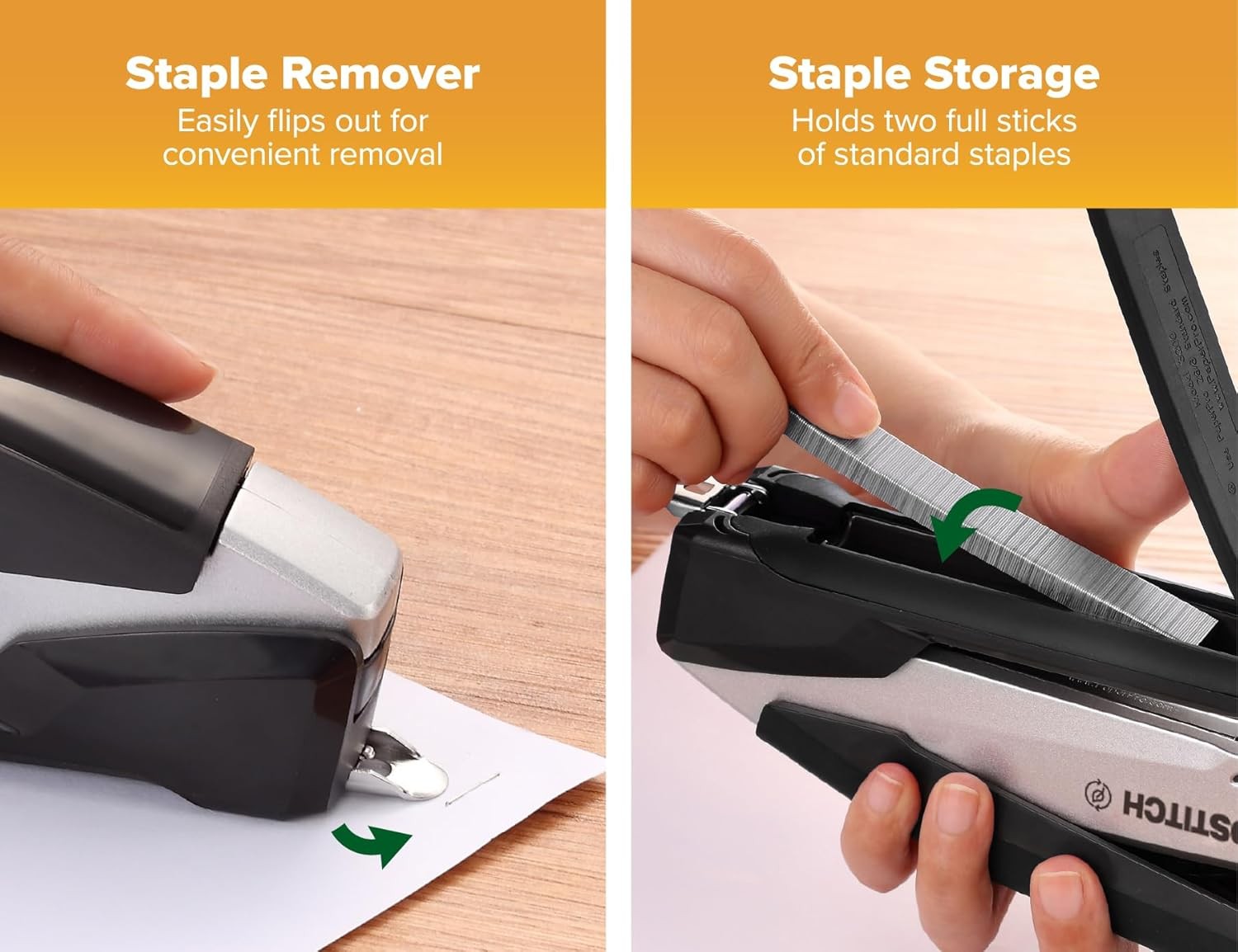 Bostitch Office InPower Desktop Eco-Friendly Stapler One-Finger Technology