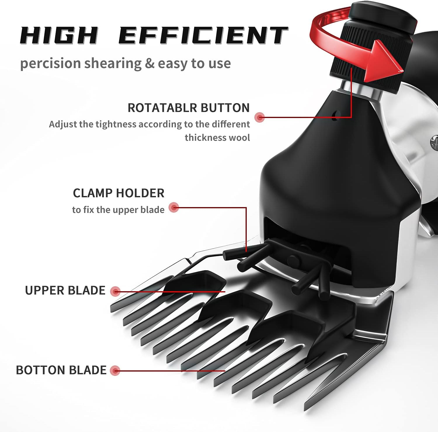 2026 Upgraded Sheep Shears 500W, Professional Electric Sheep Clippers, Farm Live