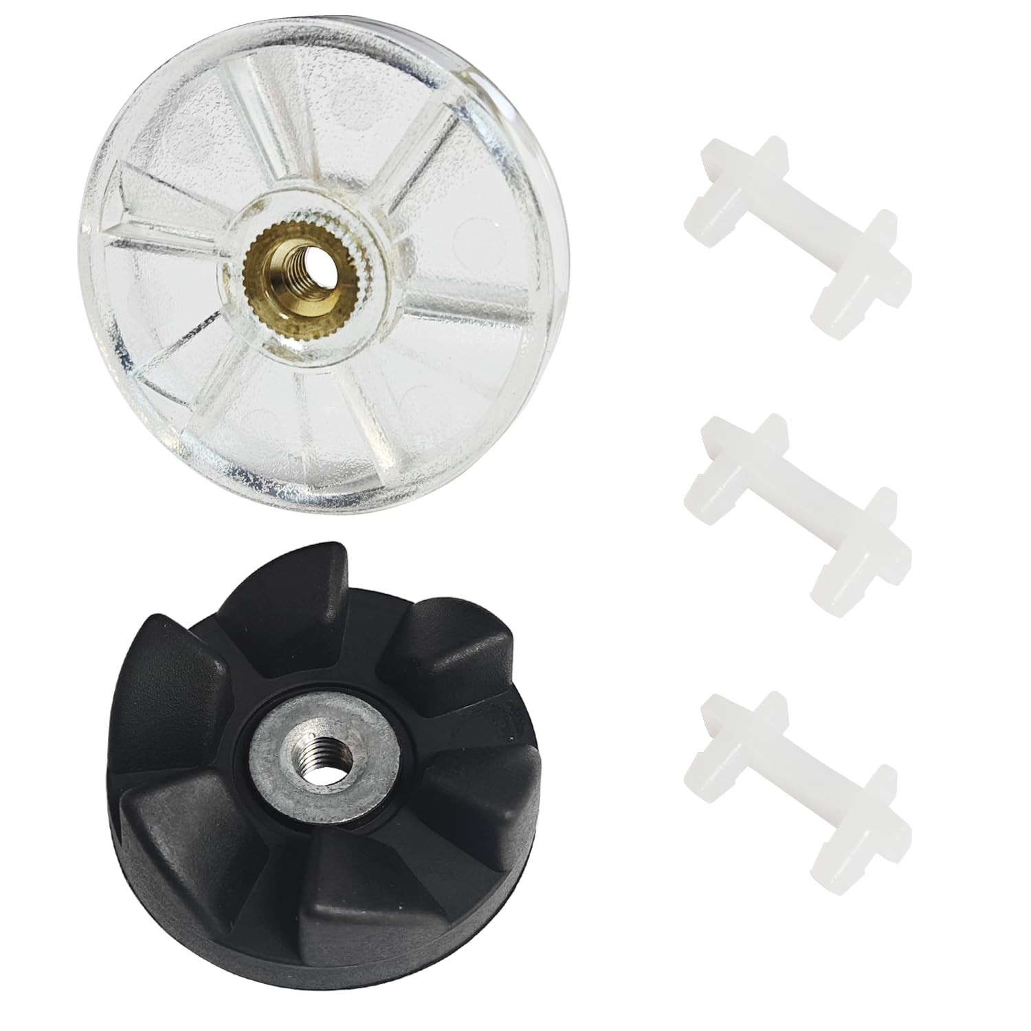 600W Base Gear & Blade & 3 Pcs Rubber Bushing Shock Pad for 1inch, Black