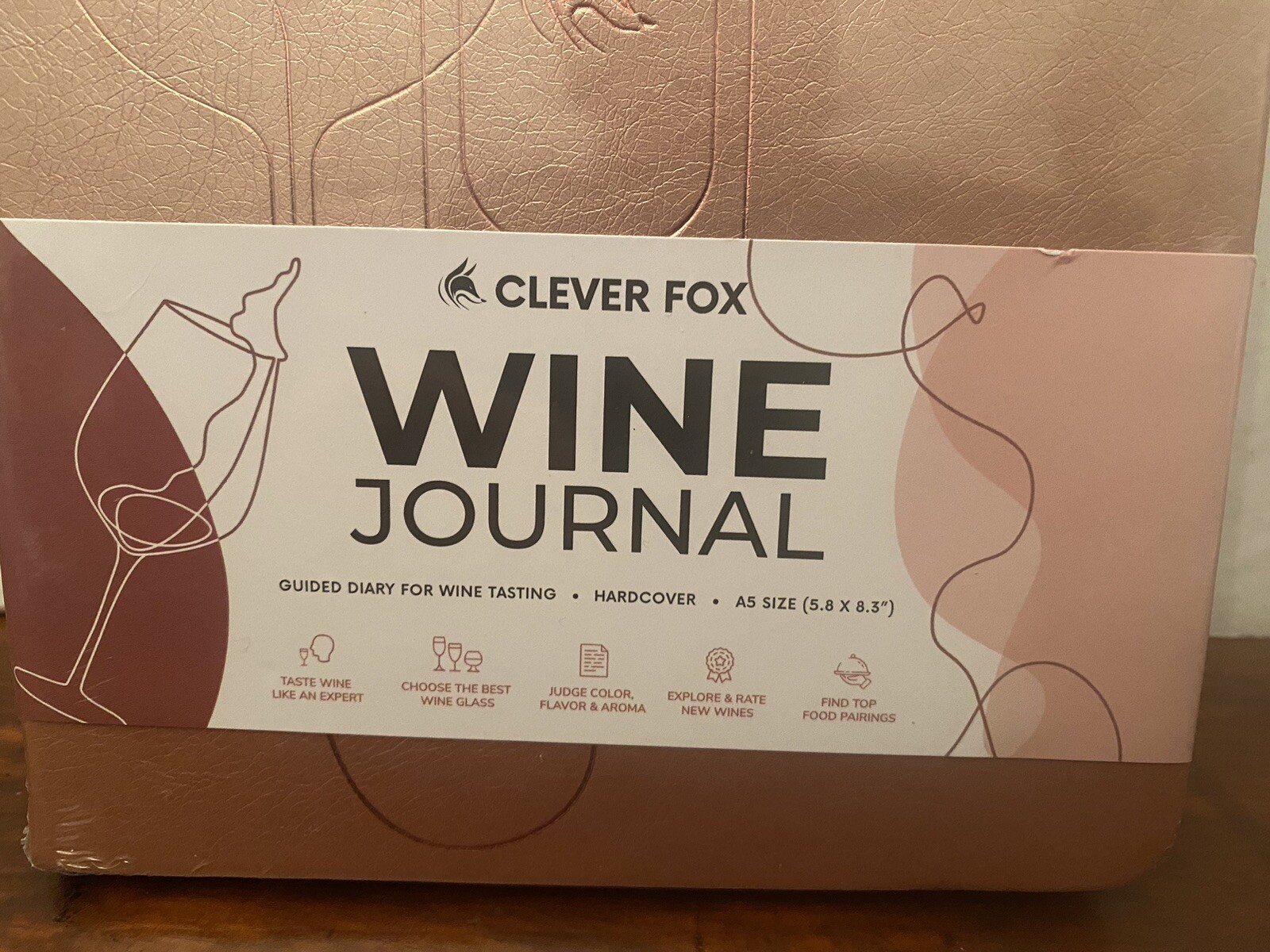 Clever Fox Wine Journal for Tasting – A5 (5.8» x 8.3») Rose Gold – Hardcover