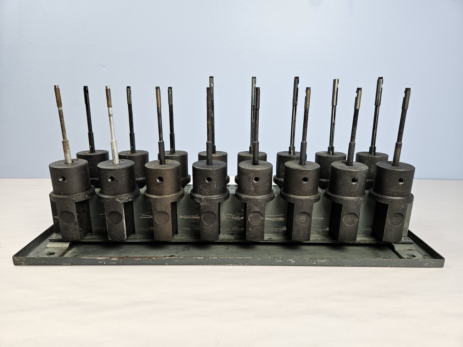 Sunnen Honing Mandrel Adapter Rack Set Assortment Lot of 16 Untested for Parts