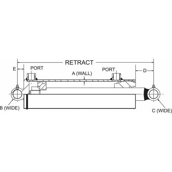 Maxim 288300 Hyd Cylinder, 1-1/2 In Bore, 4 In Stroke