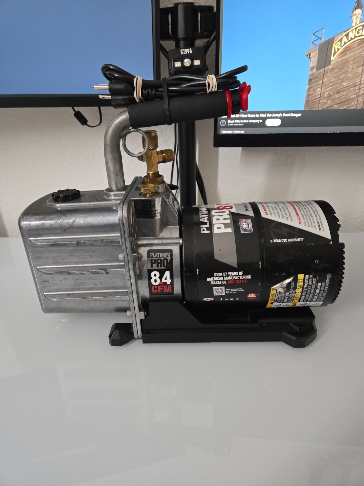 JB Industries DV-240DC Vacuum Pump, 8.4 CFM 1/2 hp DC Motor Platinum Pro DC 8.4