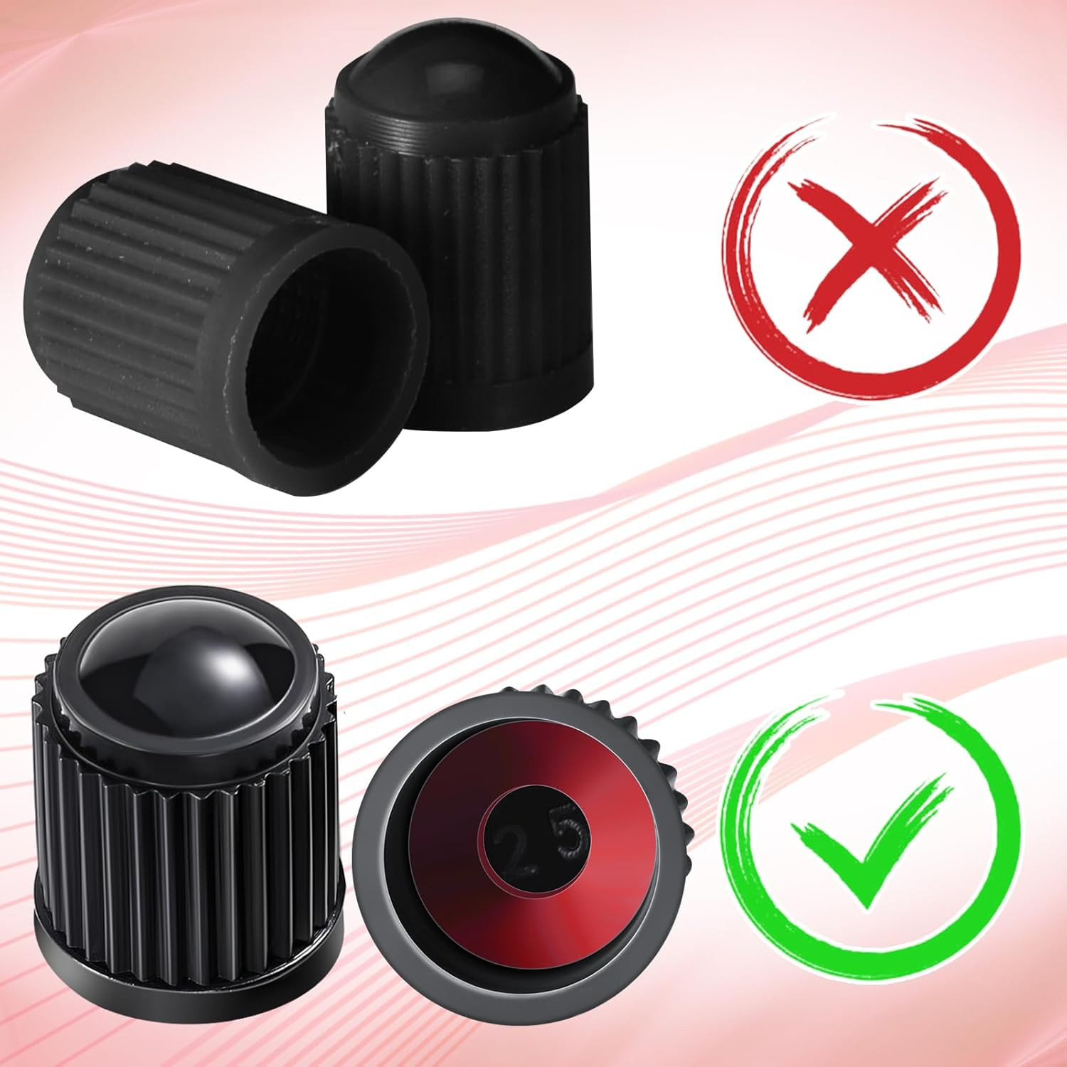 20pc Tire Valve Stem Caps Dustproof Plastic Universal Fit for Car Truck Bike