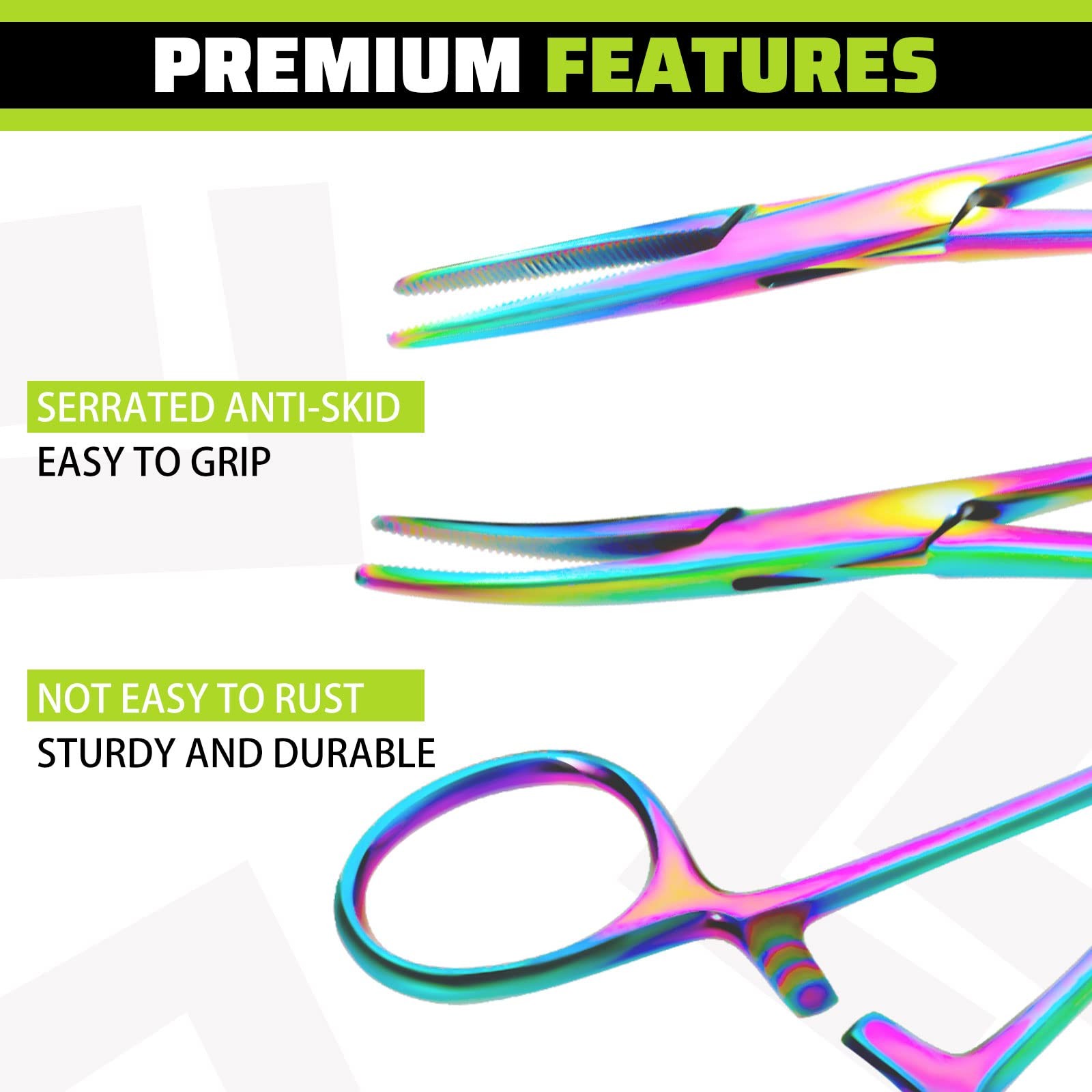 2 Pieces Hemostat Curved and Straight Rainbow Hemostat Forceps Piercing Plier…