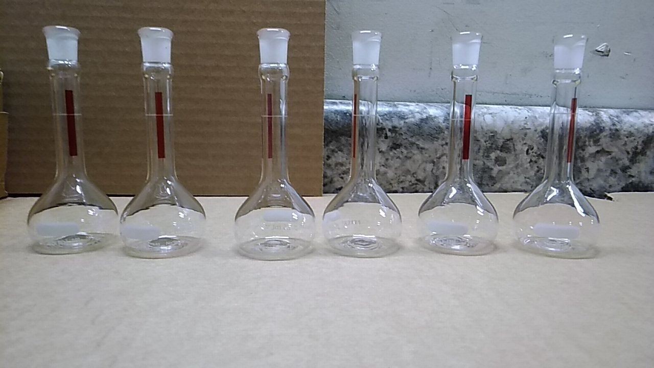 Pyrex 5660-25 6 Pk 25 mL Capacity Glass Volumetric Flask