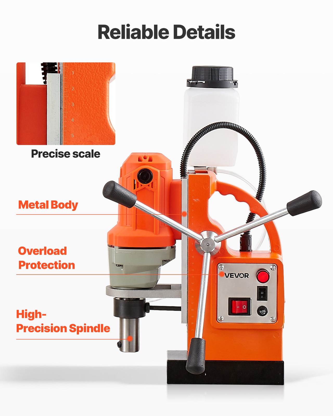 VEVOR Magnetic Drill Press Mag Drill Press 1200 W 1.5 in Boring Diameter 900 RPM