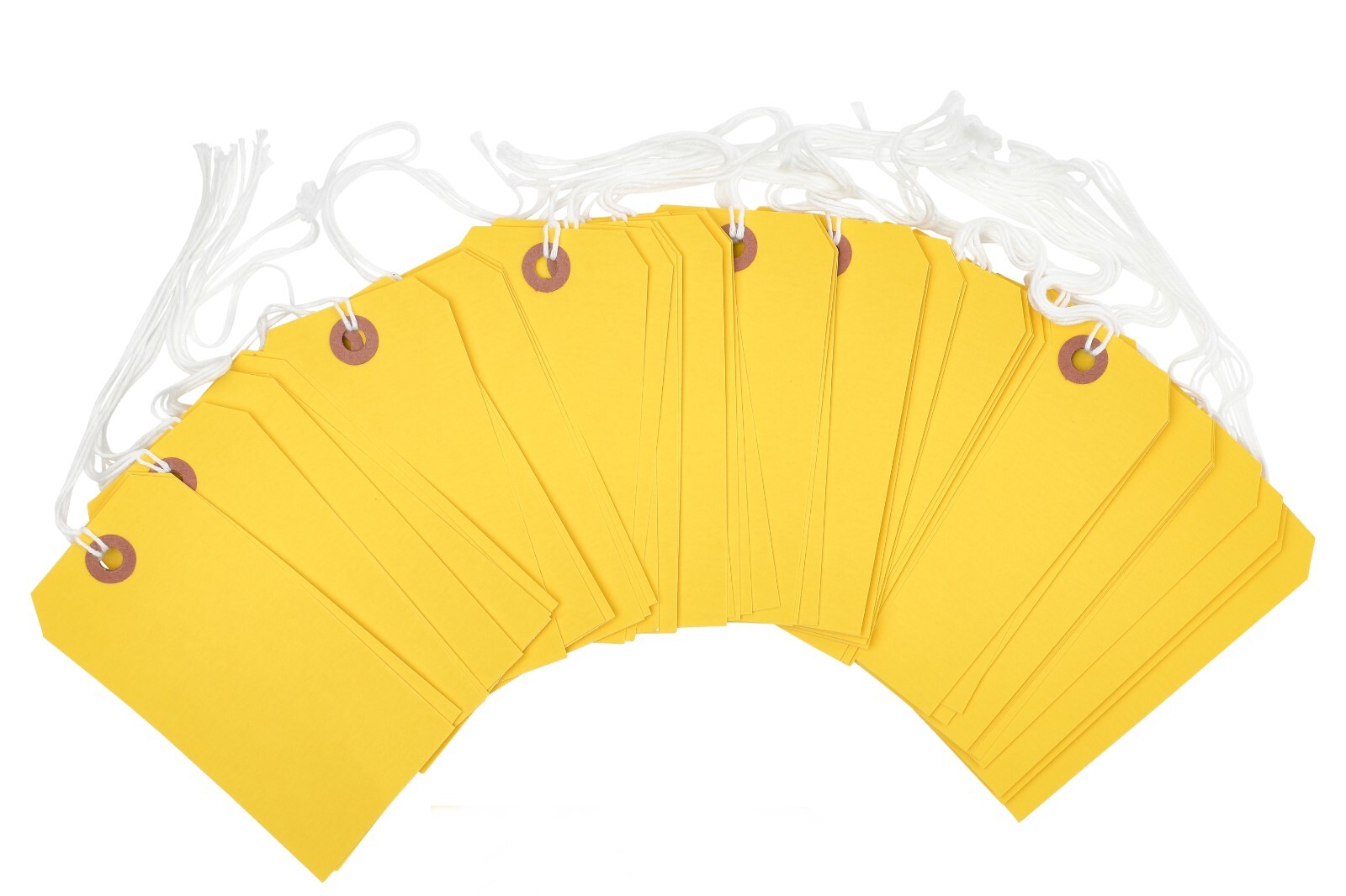 100 Yellow Tags 4 3/4″ x 2 3/8″ Size 5 Inventory Shipping Hang Tag with String
